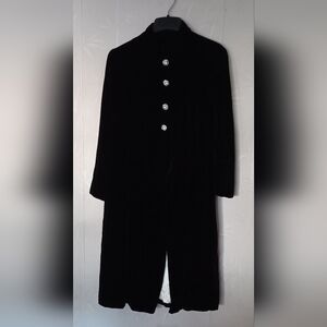 Womens VINTAGE Long Velvet Coat